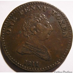 1811 One Penny Token, George III - Bilston, Staffordshir