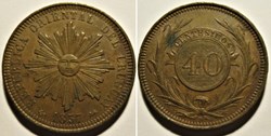 Uruguay - 40 Centésimos 1857 (ex.2)
