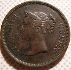 Victoria - 1/4  Cent 1845 - BEIC, Straits Settlements
