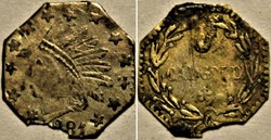 California Gold, Octagonal Token, Quarter Dollar 1881