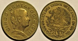 México 1971 - 5 Centavos, Josefa Ortiz de Domínguez - E.U Mexicanos