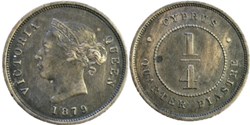 Victoria - 1/4 Piastre 1879 - Cyprus