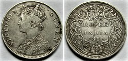 Victoria - One Rupee 1862 Bombay - British India