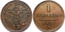1852 Centesimo, Venice, Regno Lombardo-Veneto - Franz Joseph I