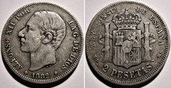 1882 - 2 Pesetas - Alfonso XII de España