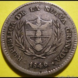 2 Reales 1849 Bogota - Nueva Granada