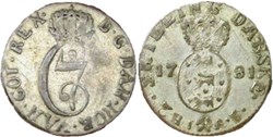 Christian VII of Denmark - 2 Skilling 1781 Kingd. of Norway