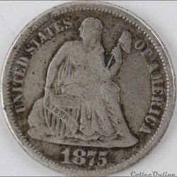 1875 cc Below Dime / 10 Cents