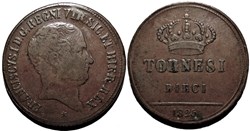 1825 Regno delle Due Sicilie, 10 Tornesi - Francesco I (ex.2)