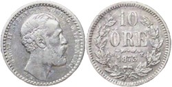 Sweden - Oskar II - 10 Öre 1873 (Error legend)