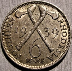 George VI - Six Pence 1939 - Southern Rhodesia