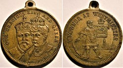 Edward VII & Alexandra - Medalet Lauer, the Crowning at Westminster in 1902, UK