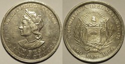 El Salvador - 1 Peso 1892 - Cristóbal Colón