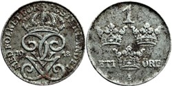 Gustaf V of Sweden - 1 Öre 1918