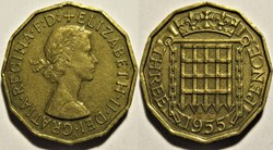 Elizabeth II - 3 Pence 1955 - UK