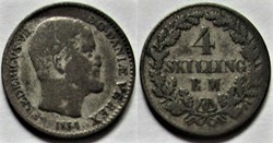 Frederik VII Denmark - 4 Skilling Rigsmønt 1854