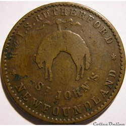 Rutherford Bros - HalfPenny Token 1841 - St. John, Newfoundland