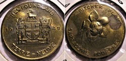 Newfoundland 1949 - Provincial Arms and Flowers 1965-68, Shell Oil Token