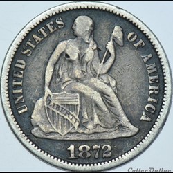1872 Dime / 10 Cents