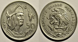 México - 1951 - 50 Centavos - King Cuauhtemoc