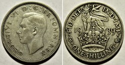 George VI - One Shilling 1939 - England