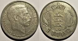 Christian X Denmark - 1 Krone 1915