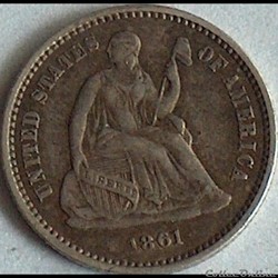 1861 Half Dime (ex.3)