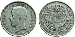 Gustaf V of Sweden - 1 Krona 1934