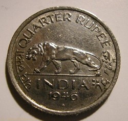 George VI - 1/4 Rupee 1946 Bombay - British India