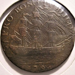 1794 HalfPenny Sir Bevois - J. Jordan, Gosport, Hampshire, England