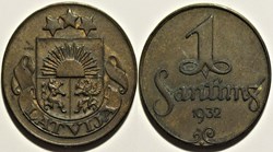 Latvia, Republic of - 1 Santims 1932