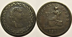 George III - HalfPenny Token 1812 - Tiffin's commerce (ex.3)