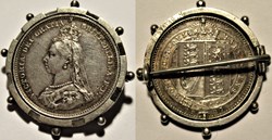 A Shilling brooch, Queen Victoria's Jubilee 1887