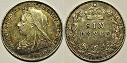 Victoria - Sixpence 1896 Kingdom of Great Britain