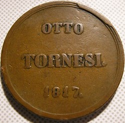 1817 Royaume des Deux-Siciles, 8 Tornesi - Ferdinando Ier de Bourbon-Siciles