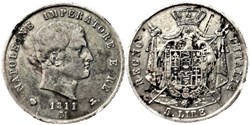 1811 Regno d'Italia, 5 Lire Milano - Napoleone I