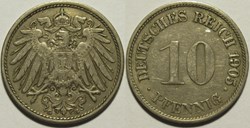 Wilhelm II - 10 Pfennige 1905, Karlsruhe - German Empire