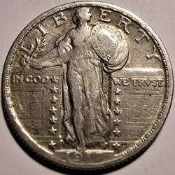 1917 Quarter Dollar - 2nd Type