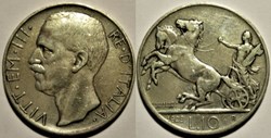 1929 Royaume d'Italie, 10 Lire, Roma - Vittorio Emanuele III