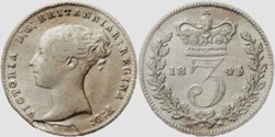 Victoria - 3 Pence 1845 - Kingdom of Great Britain - Error