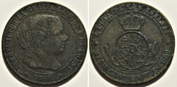 1868 Jubia - ½ Centimo - Isabel II España