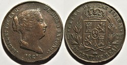 1861 Segovia - 25 Centimos - Isabel II España (ex.2)