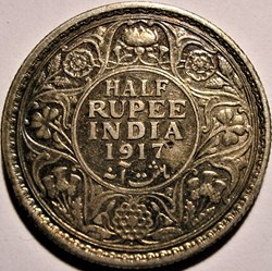 George V - Half Rupee 1917 Bombay - British India