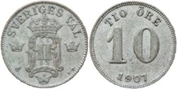 Sweden - Oskar II - 10 Öre 1907