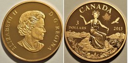 Elizabeth II - 3 Dollars 2013 - Canada Allegory