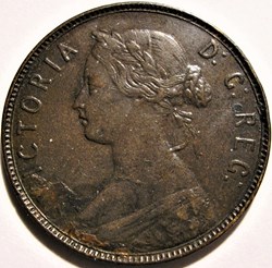Victoria - One Cent 1880 Newfoundland - Error: Flaw Planchet