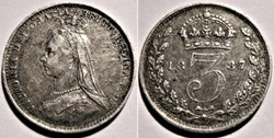 Victoria - 3 pence 1887 Kingdom of Great Britain