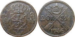 Sweden, King Fredrik I - 2 Öre 1746 Avesta (2ex.)