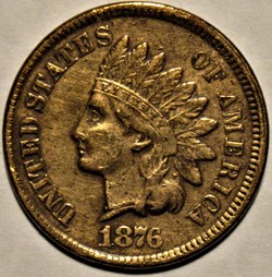 1876 One Cent (ex.2)
