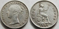 Victoria - 4 Pence 1849/8 - Great Britain (ex.2)